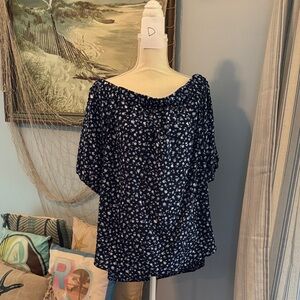 Michael Kors Navy Floral Blouse